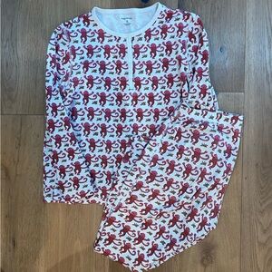Roller Rabbit Red and White Monkey Pajama Set